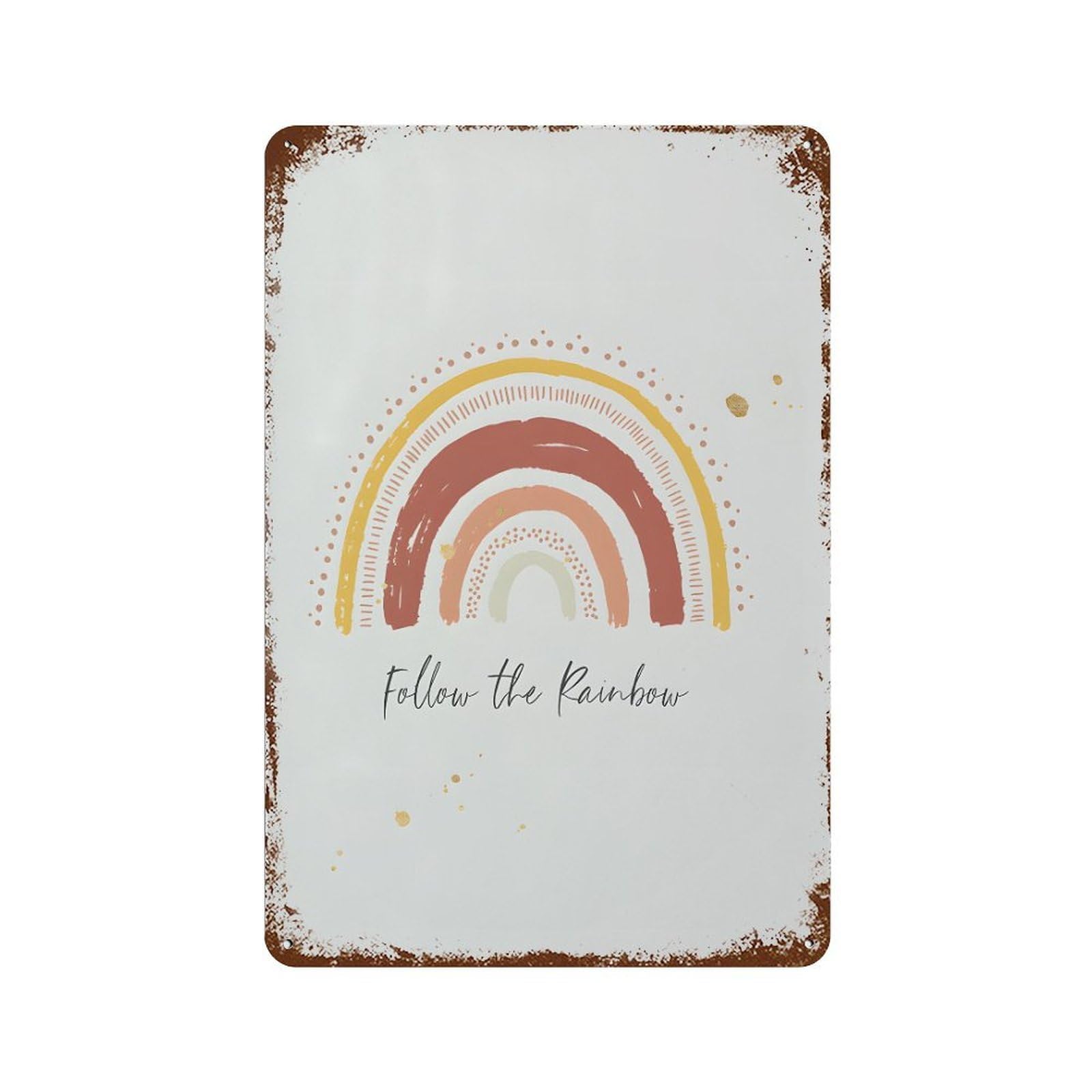 xiaoxiaoshen Follow The Rainbow Nursery Wall Decor Art Metal Tin Poster Modern Home Decor Art Home Bar Shop Decorations Vintage Sign 30x20cm