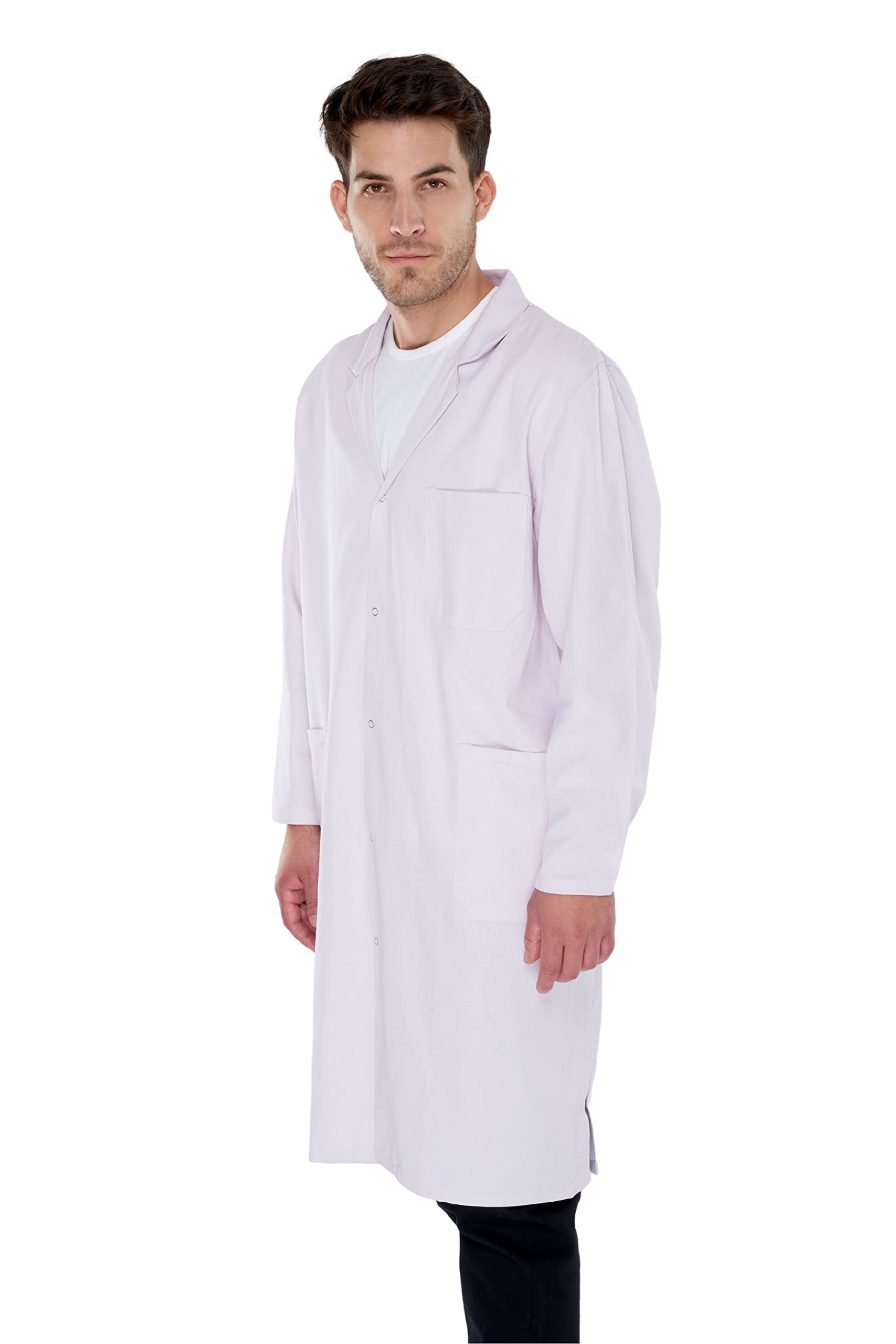 Herren Laborkittel Unisize Baumwolle weiß Labor Kittel Mantel XXS-XXXL