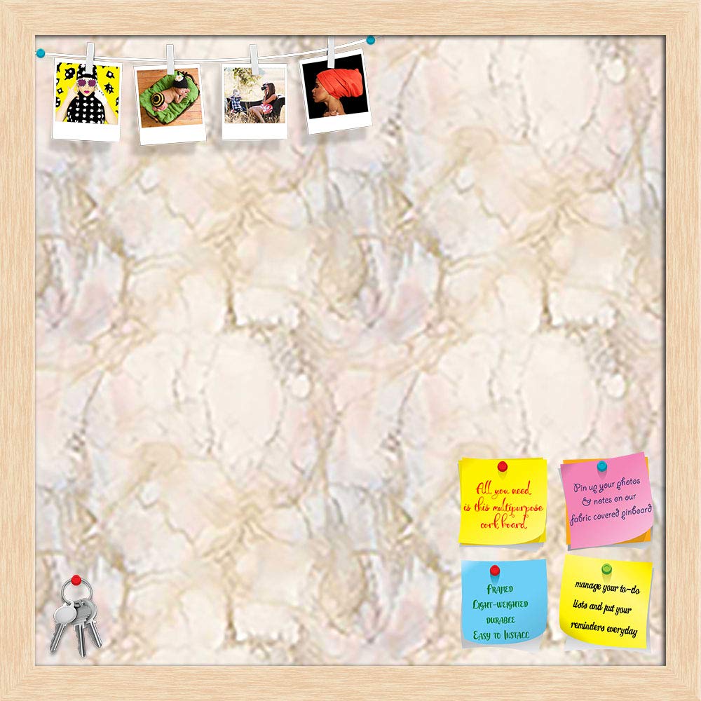 ArtzFolio Pink & Peach | Bulletin Board Notice Pin Board | Vision Soft Board Combo with Thumb Push Pins & Sticky Notes | Natural Brown Frame | 12 x 12 inch (30 x 30 cms)-image-9