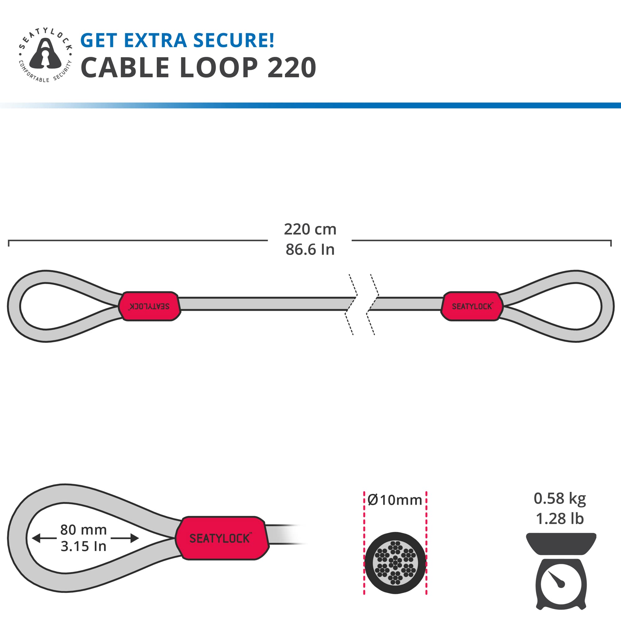 Seatylock Mason U Lock Bike Lock With Mount - Sold Secure Diamond Rated, Heavy Duty Anti-Theft For Bikes & Scooters