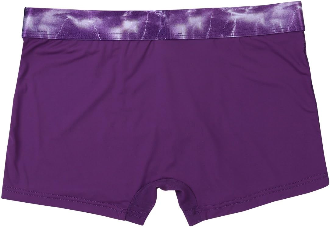 CHICTRY Men's Boxer Briefs Cartoon Print Transparent Shorts Underwear Plus Size