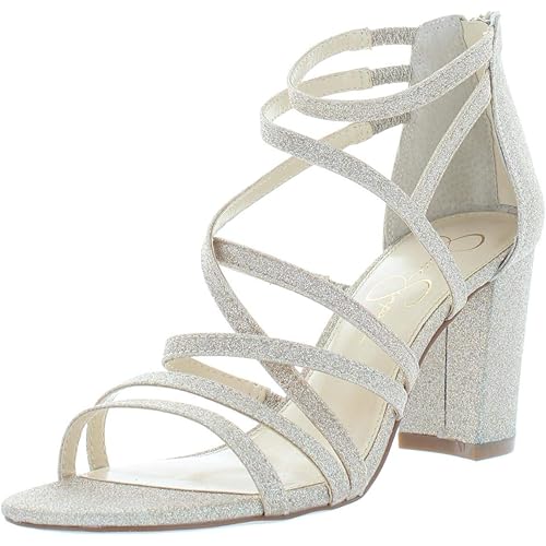 Jessica Simpson Stassey Women's Caged Faux Leather Back Zip Dress Sandals