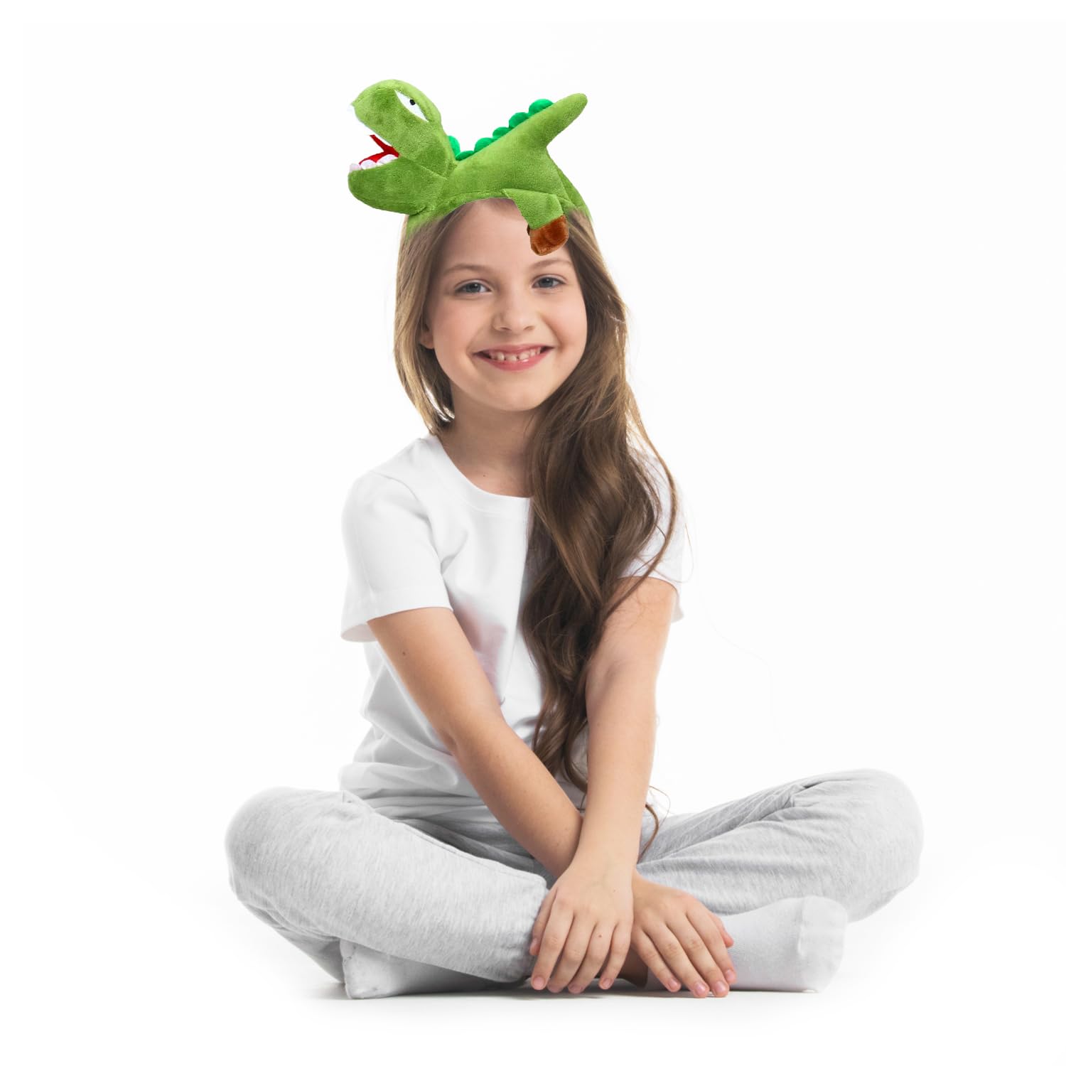 Bohue Dinosaur Headband Green Animal Headband 3D Cartoon Dinosaur Hairband Halloween Costume Cosplay Dess Up Accessories for Kids Adults - Image 4