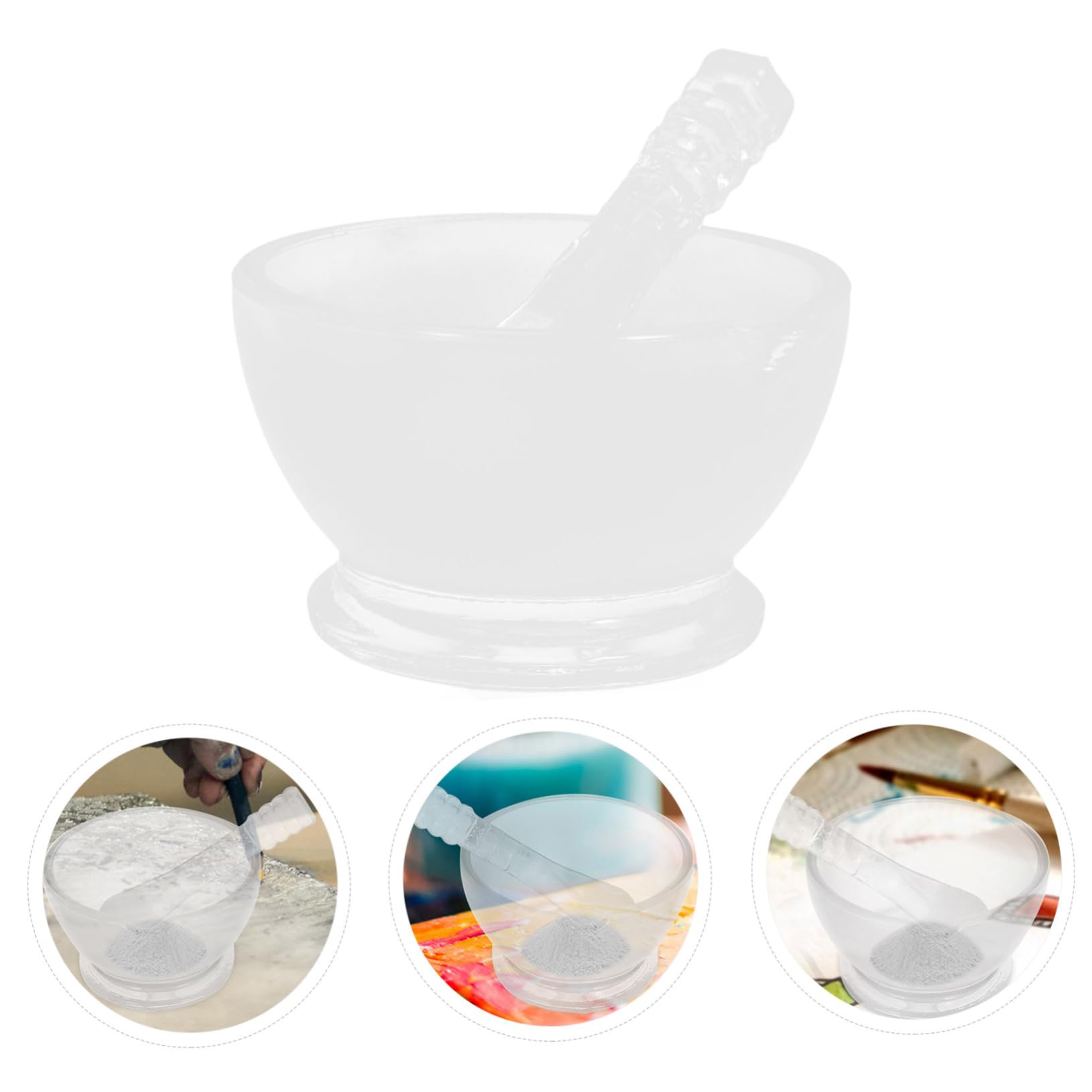 HAPINARY Glass Paint Pestle Set of Pigment Pestle and Grinder Bowl for Fine Art Mixing