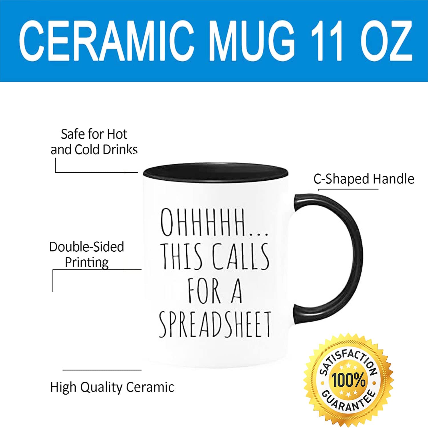 "Relax I Have A Spreadsheet For That" Funny Coffee Mug - 11 Oz Ceramic Mug For Data Analysts, Accountants, Office Gifts - View #2