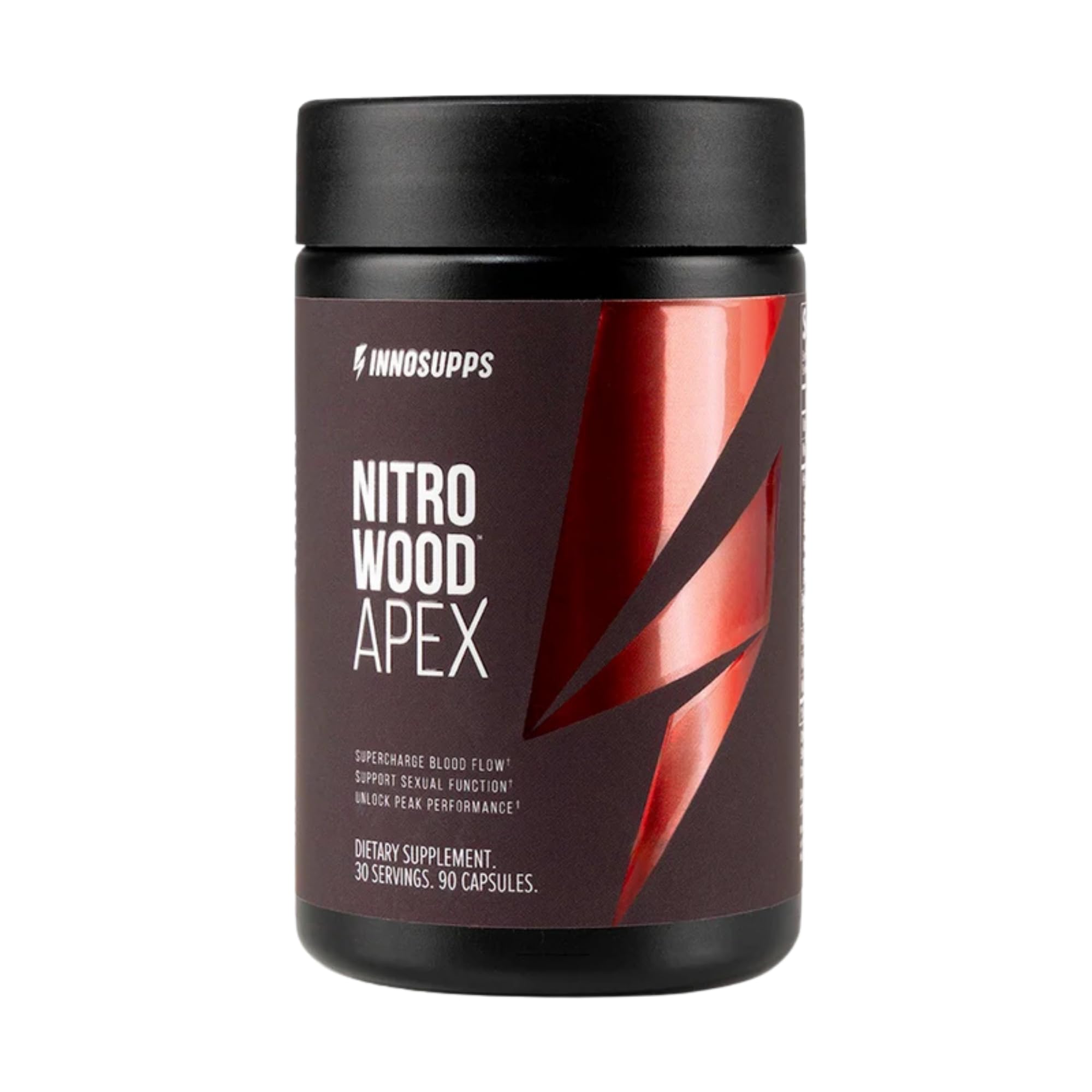 InnoSupps Nitro Wood Apex – Focus & Blood Flow Booster for Men – Supports Blood Flow, Circulation, Male Performance, Muscle Growth & Recovery – Stamina & Endurance Support – 90 Veg Capsules