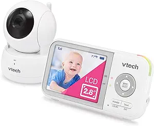 VTech VM923 Video Baby Monitor with 19-Hour Battery Life, 1000ft Long Range, Pan-Tilt-Zoom, Enhanced Night Vision, 2.8” Screen, 2-Way Audio Talk, Temperature Sensor, Power Saving Mode and Lullabies