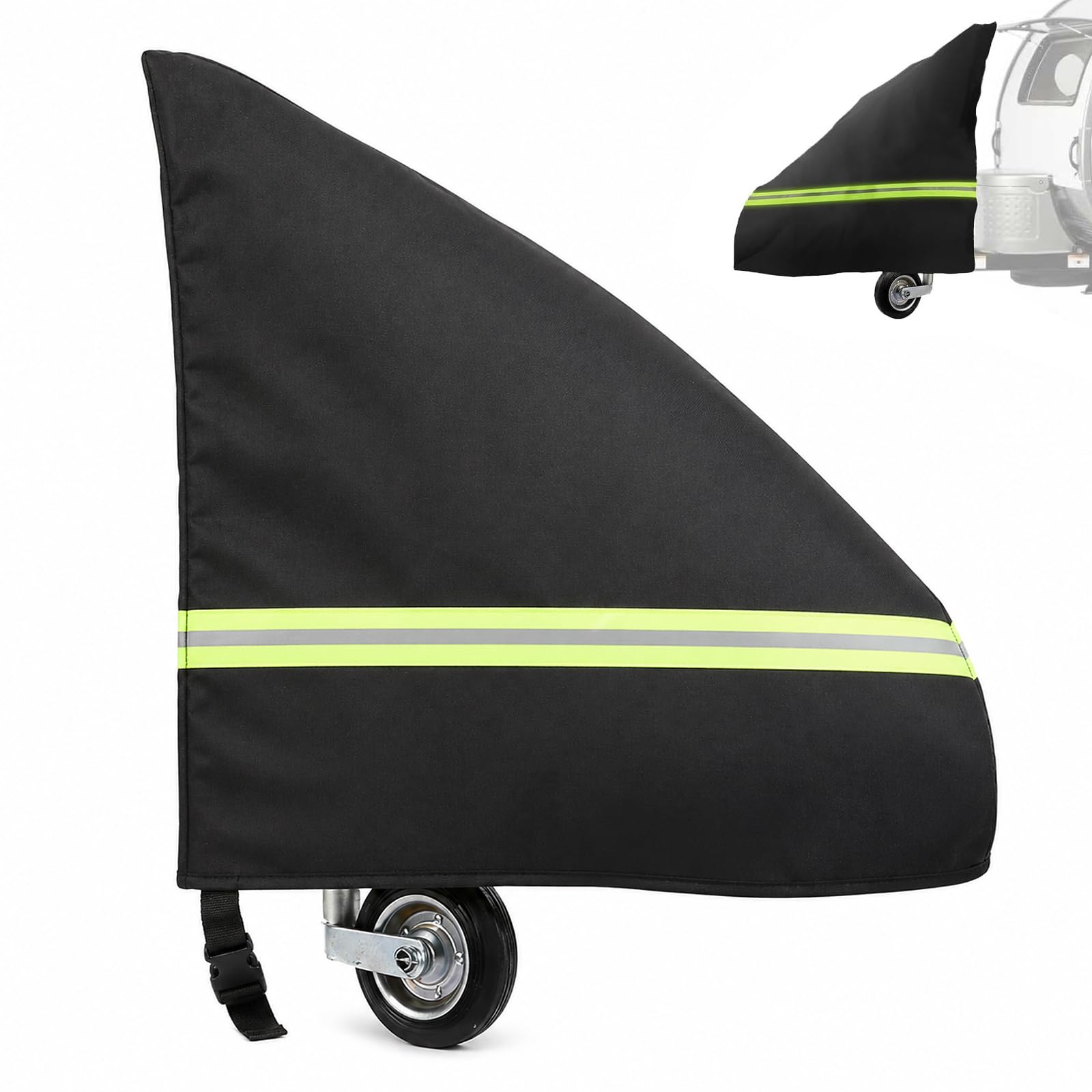 Funda para el timón de caravanas, Universal de 600D para remolques Accesorio con Elementos Reflectantes; Funda Reforzada e Impermeable para el timón de remolques con Revestimiento de PVC