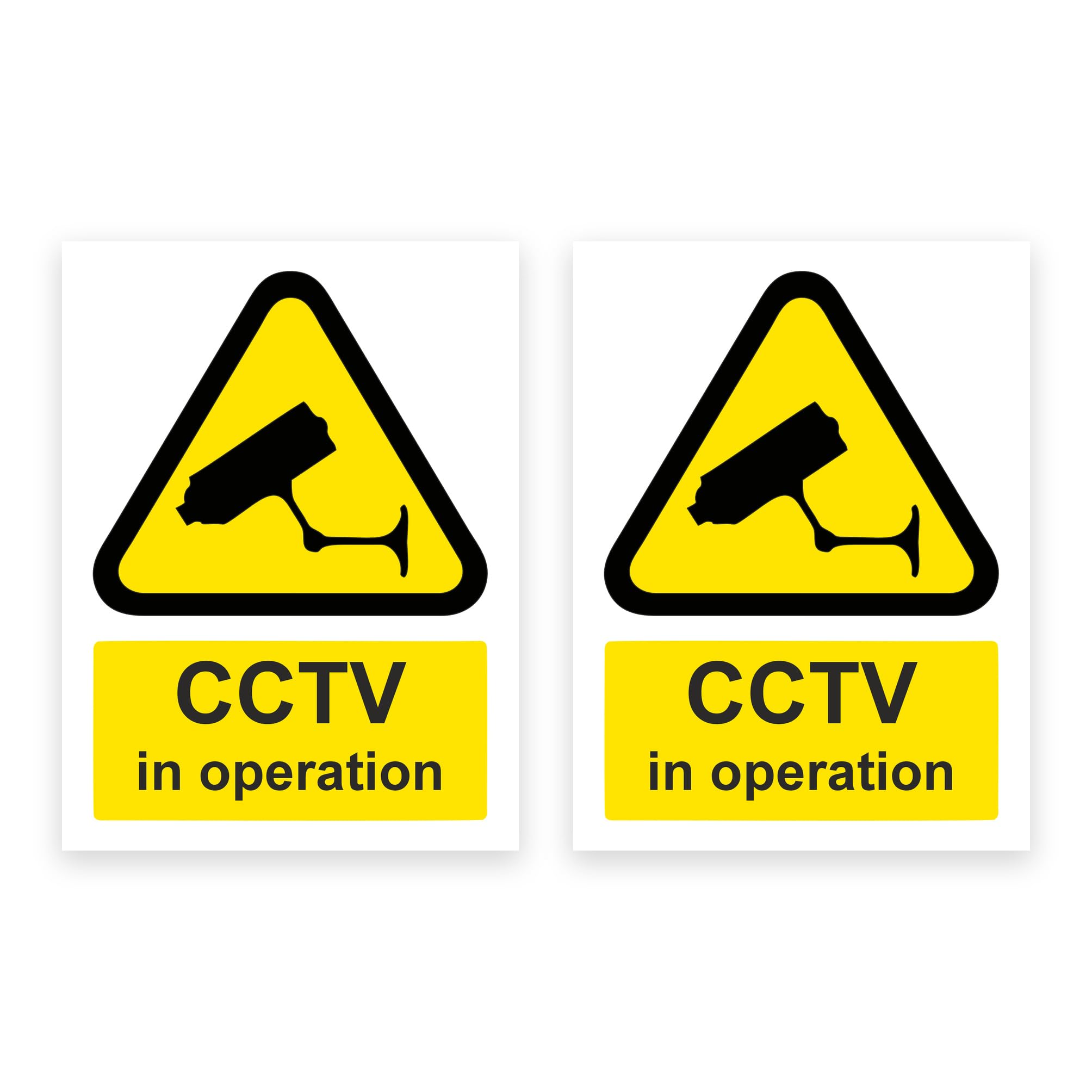 Large-Sized Twin Pack / 150x200mm Each (2-Pack) / CCTV Warning Self-Adhesive Signage/Vinyl Decals Removable & Wipeable/Indoor or Outdoor Stickers/Gloss Finish /