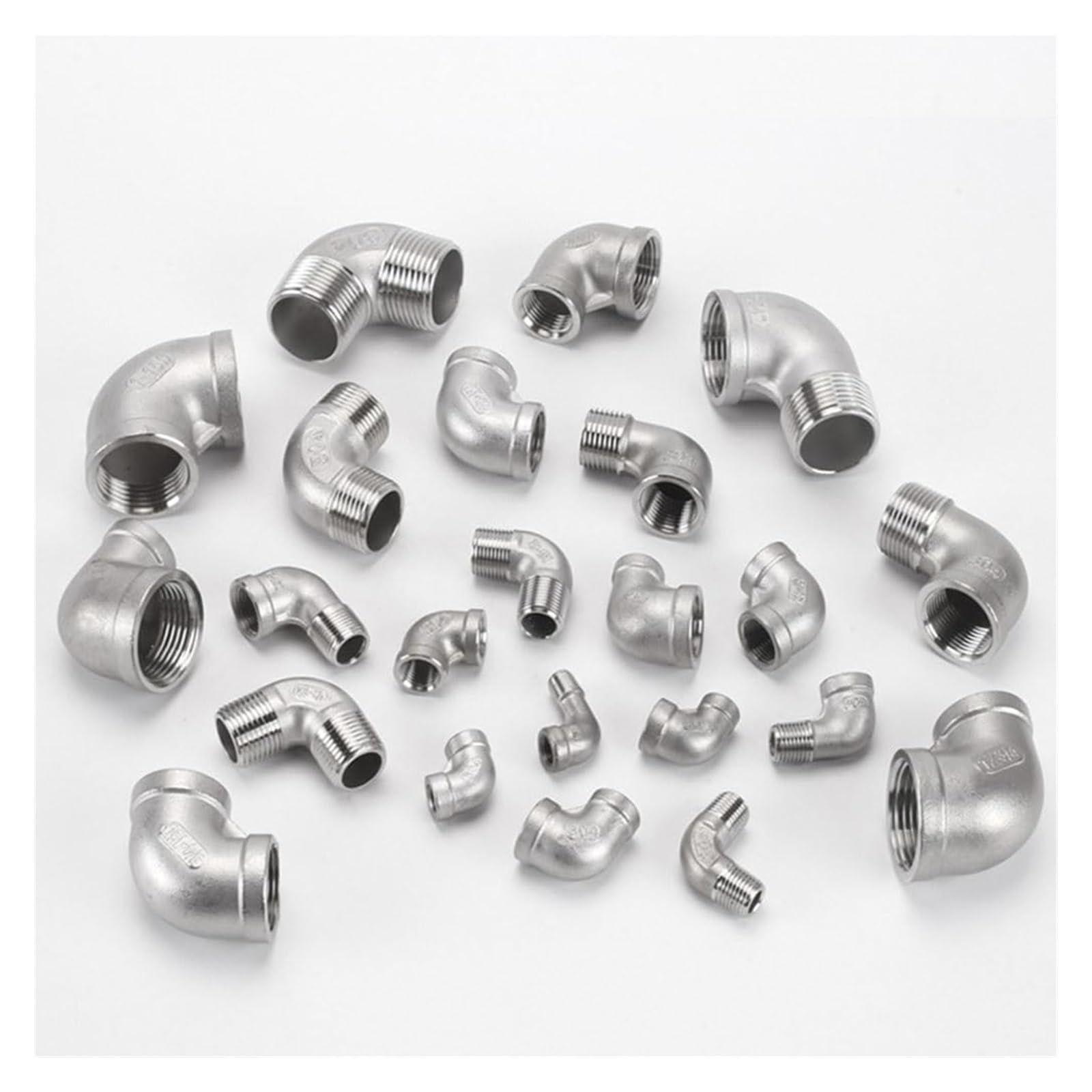 Conectores de codo, 1 pieza de codo roscado macho/hembra de acero inoxidable 304,Conectores acodados(3/4" Female Elbow)