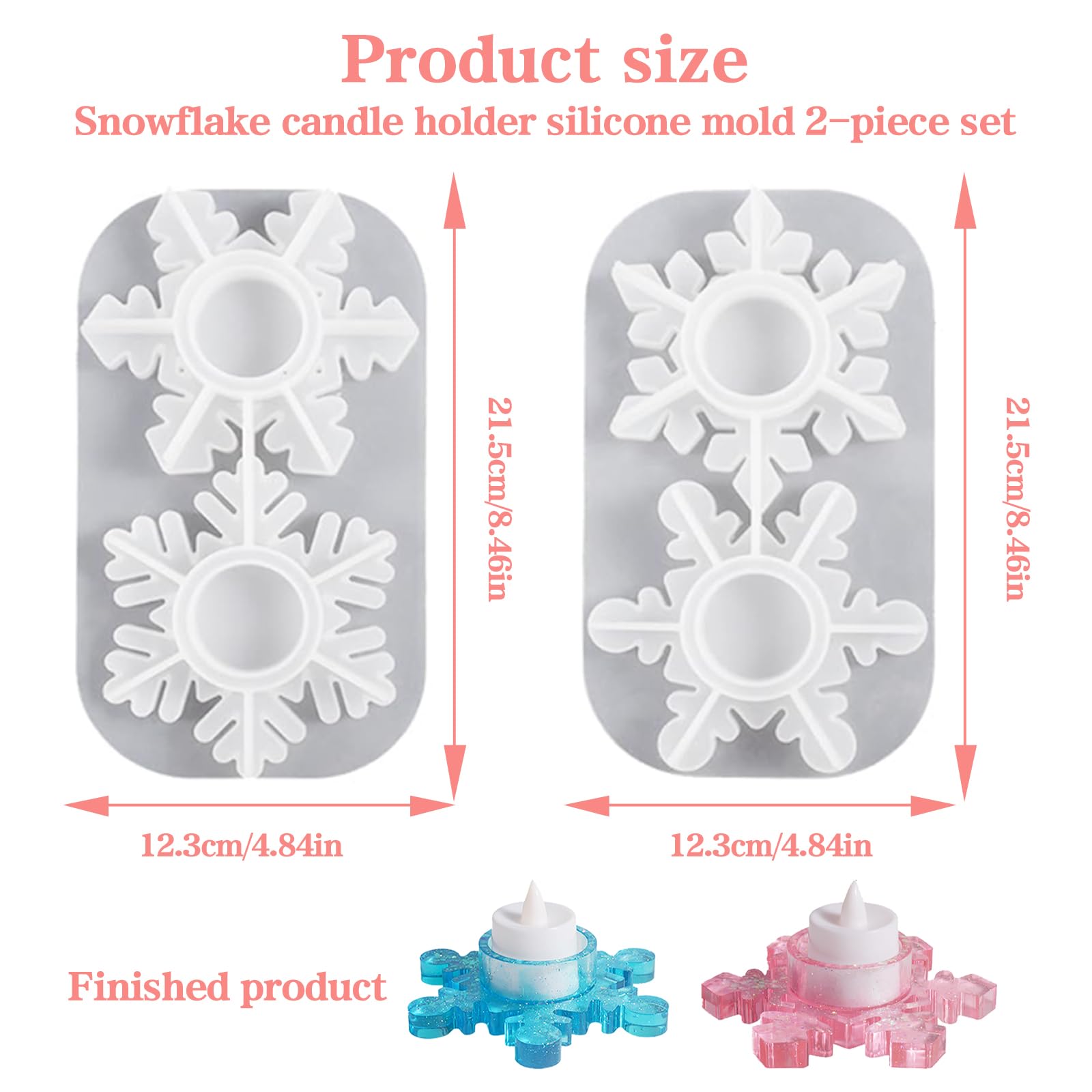 Stampo in silicone per candeliere per casa 3D, ornamento per albero di Natale fai da te, case, portacandele tealight, stampi per gesso, resina artigianale  15