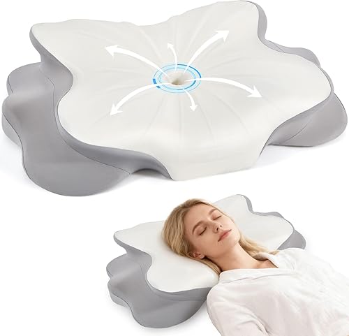 Almohada cervical para cuello y hombro, almohada de espuma viscoelástica de contorno, almohada ergonómica de apoyo para el cuello para personas que