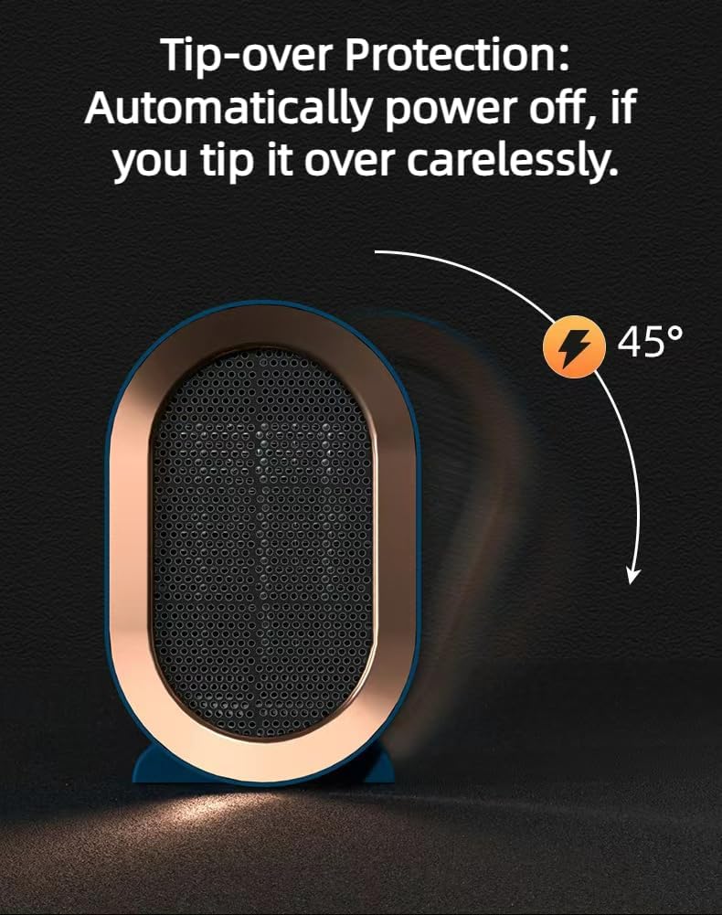 Small Portable Indoor Electric Space Heater, 1200W/800W Safe and Quiet, Freestanding Office Room Desktop (white)