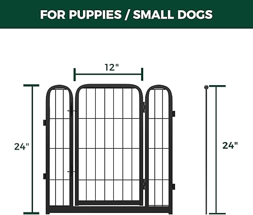 Miniatura 8 de FXW Homeplus - Corralito para perros diseñado para uso en interiores, 1 puerta adicional, 24 pulgadas de altura para cachorros y perros pequeños,