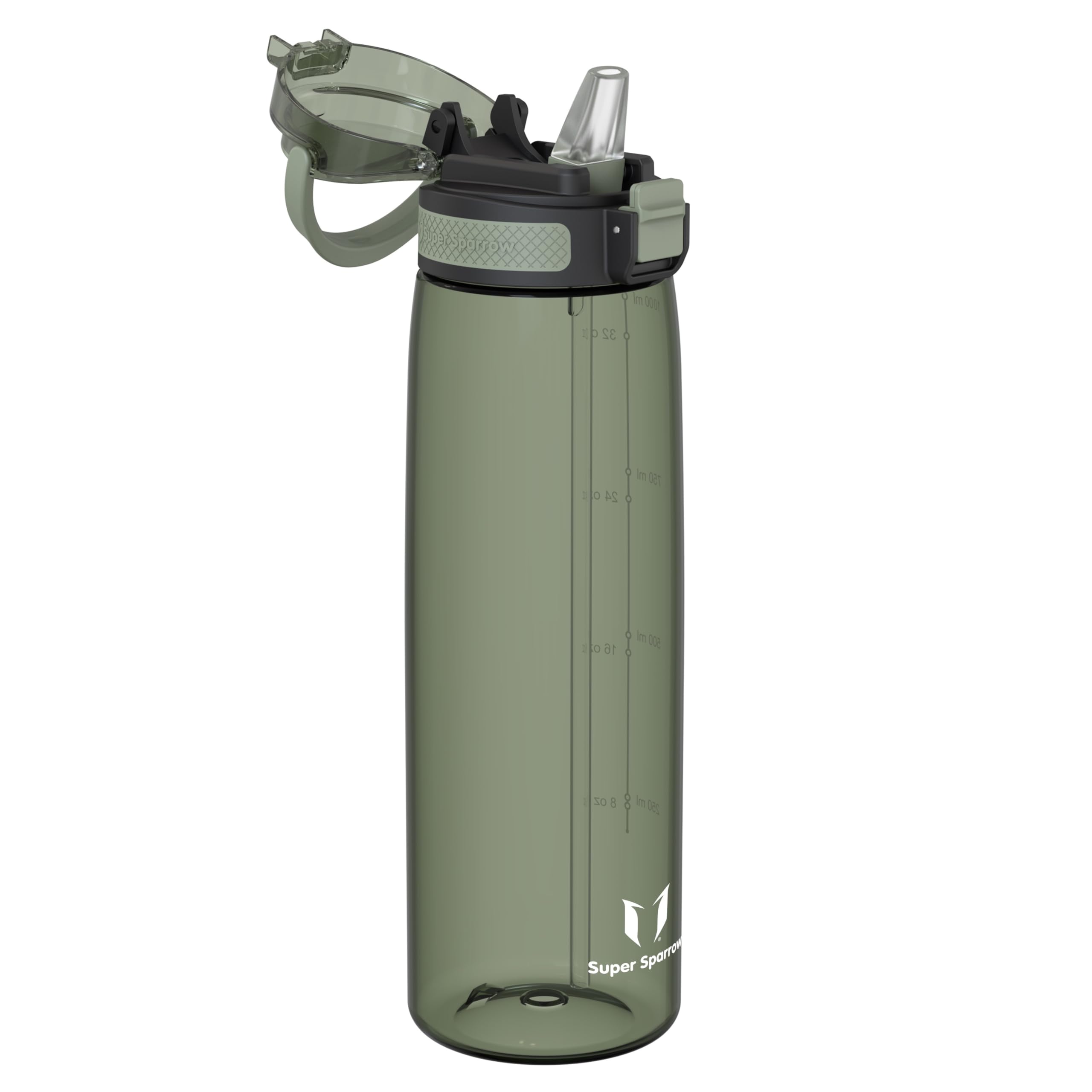 Super Sparrow Borraccia - TouchSip Sportiva Bottiglia - 500ml/750ml/1L - Tritan Senza BPA, a Prova di Perdite - Borracce con Cannuccia Ideale per Scuola e Sport
