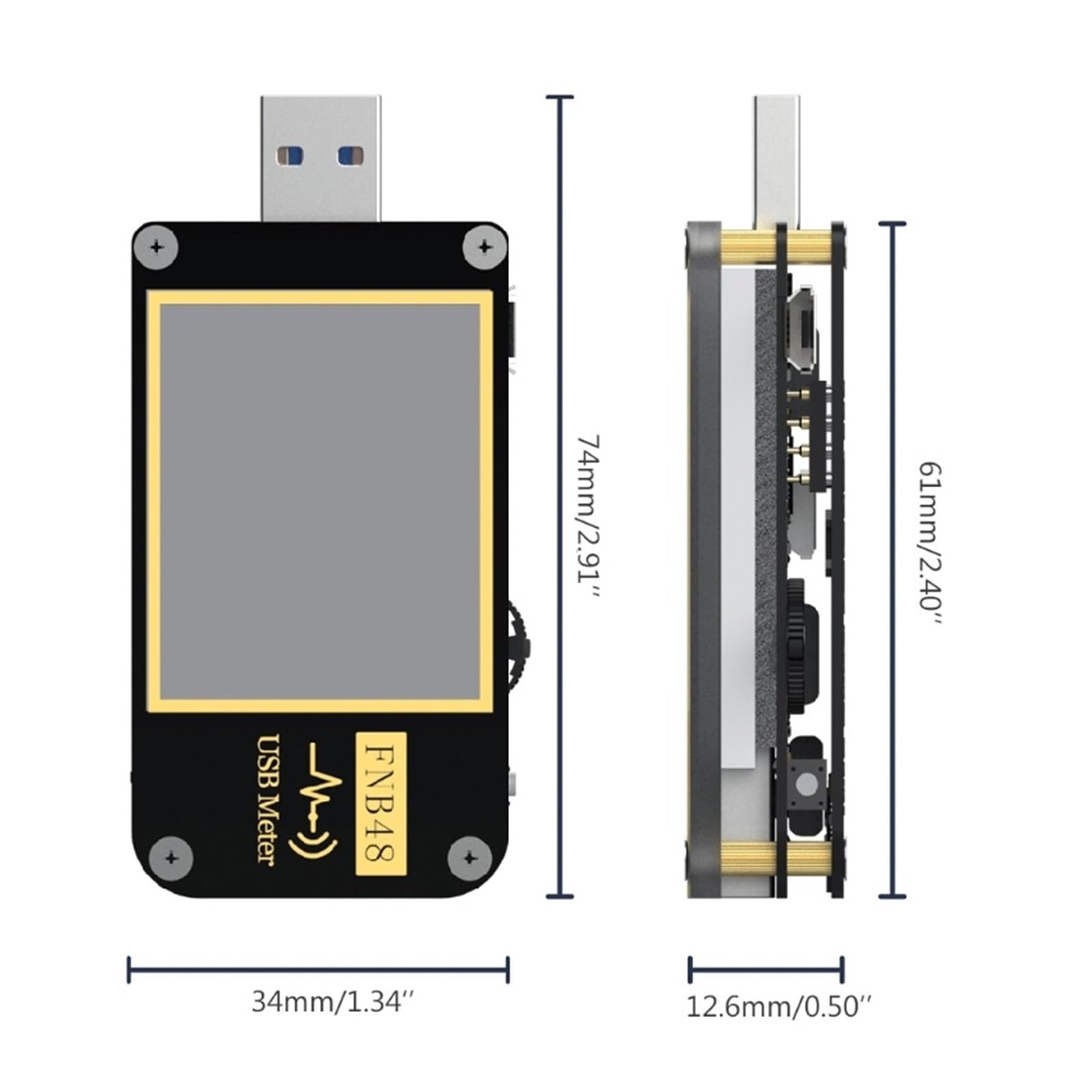 Tester USB Woltomierz wyzwalający PD Amperomierz Prąd i woltomierz Tester USB QC4 + PD3.0 2.0 PPS Protokół szybkiego ładowania Tester pojemności