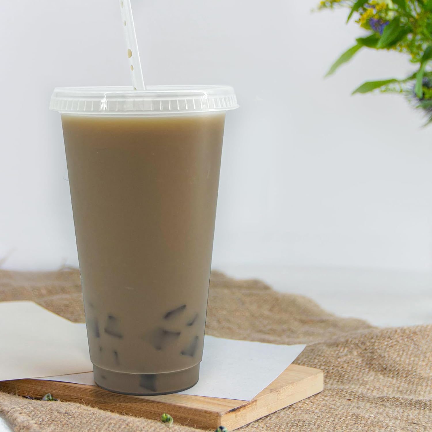 YOUKE OLA 72 Pack Plastic Tumblers with Straw and Lid Reusable Plastic Cups Drinking Straw Tumbler Bulk Customizable Iced Coffee Cup Water Bottle for Vinyl DIY Parties Birthdays 24oz Frosted - Image 5