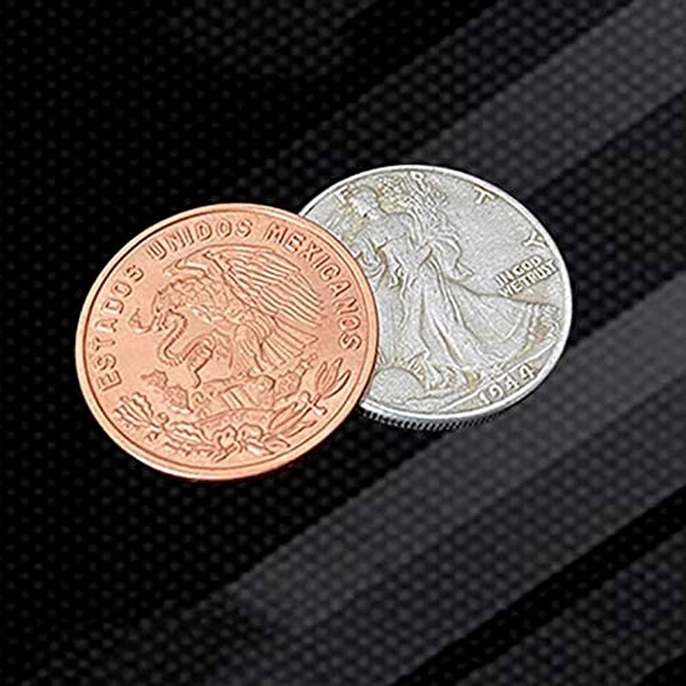 Superior Scotch and Soda Mexican Coin Magic Tricks Double Locking Coins Vanishing Magic Close-up Gimmick Illusion Prop Mentalism
