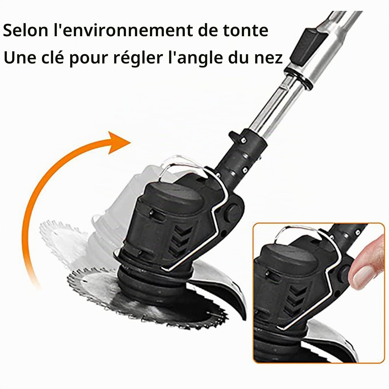 Wrneaoch Coupe-Herbe sans Fil Coupe Bordure sans Fil Débroussailleuse à Batterie électrique Tête Réglable et Poignée Télescopique pour Pelouse Jardin Terrain Agricole, Alimenté par pile