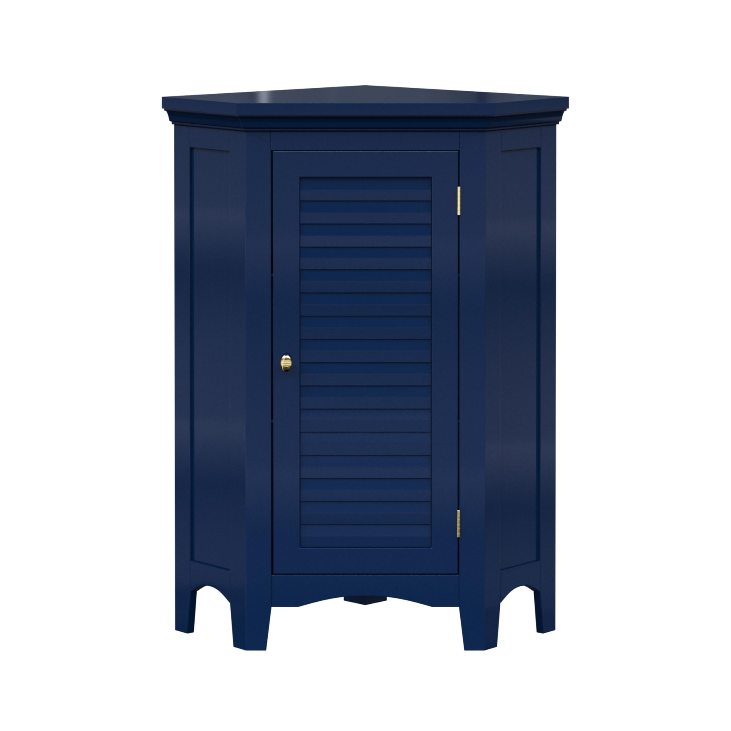 Teamson Hochschrank Freistehender Aufbewahrungsschrank aus MDF mit Lamellentür blau