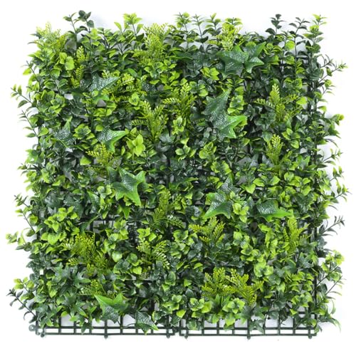 Valyria Home | Jardín Vertical Artificial Parana para Exterior e Interior | Pack de 4 Paneles 50x50 cm (1m²) | Plantas Decorativas para Pared Hogar Hiedra | Protección UV | Diseño Moderno