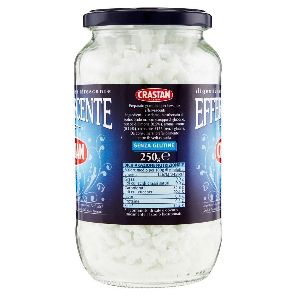 Italian Gourmet - Crastan - Effervescente Citron Digestive Rafraîchissante 6x250 g Poudre Effervescente au Jus de Citron Après Repas Sans Colorants Format Économique + Italian Gourmet Polpa