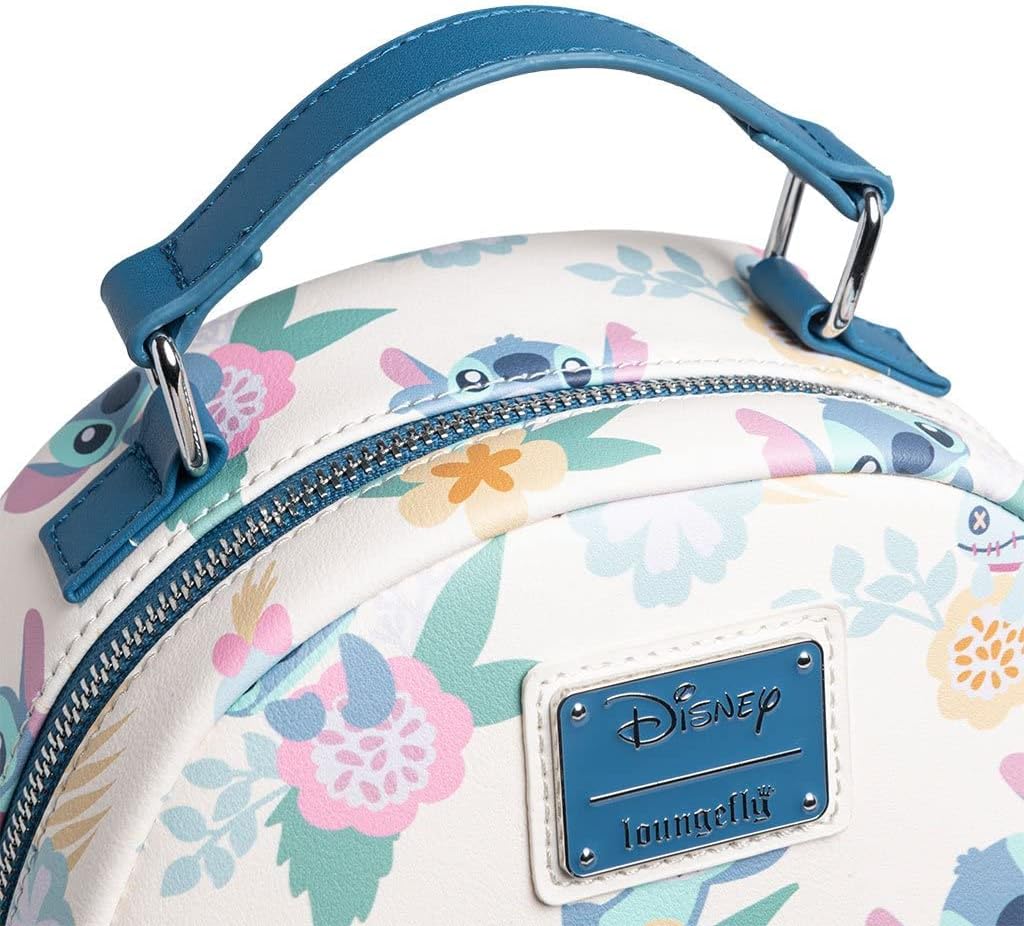 Loungefly x Disney Lilo & Stitch Hawaiian Flowers Stitch and Scrump AOP Backpack - Image 3