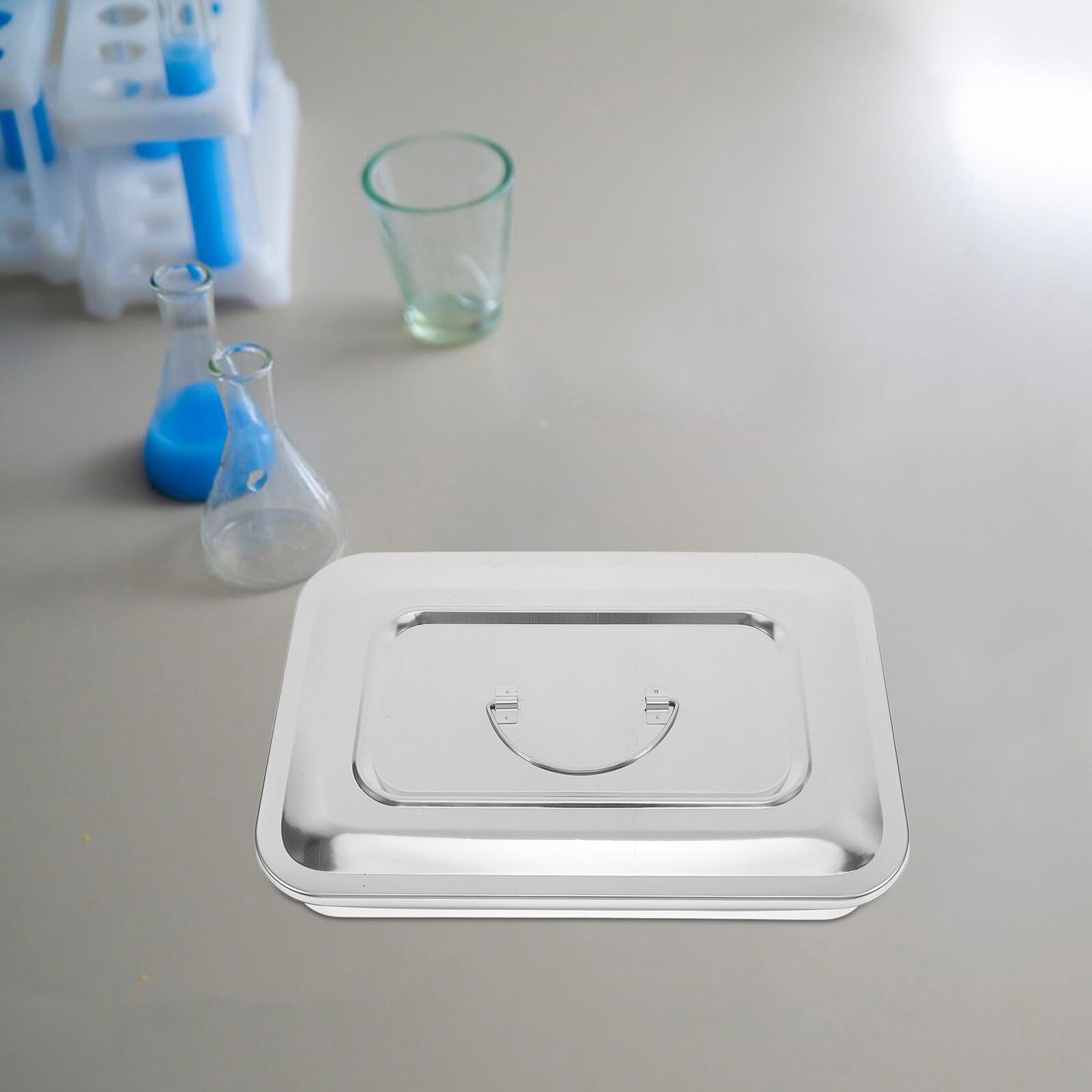 Yardenfun Edelstahl Rechteckige Aufbewahrungsbox mit Deckel Hitzebeständige Medizinische Desinfektionsbox Langlebige Instrumentenbox für Steriles Lagern ohne Robuste Edelstahlbox