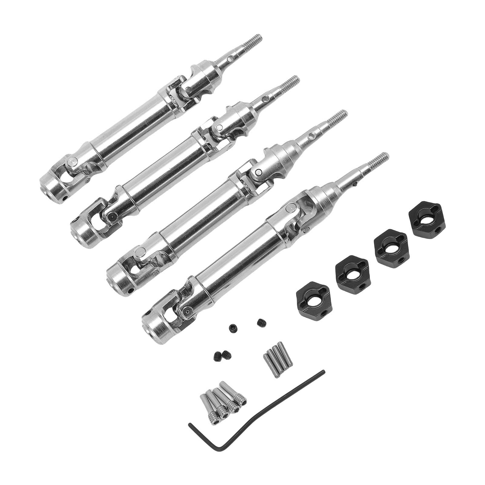 RiToEasysports Zestaw Przednich Tylnych Wałów Napędowych CVD, Metalowe Wymienne Wały Napędowe do Bezszczotkowego Samochodu RC 1/10 4X4, Zwiększona Kontrola i trwałość, Kompatybilny z Modelem Fiesta