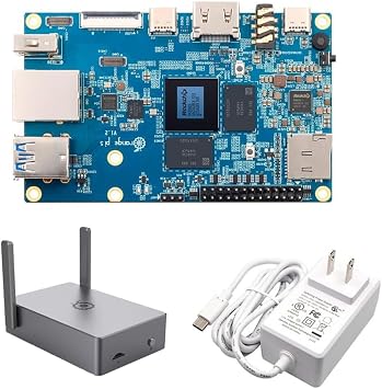 Orange Pi 5 8GB Ram 8-Core 64-Bit RK3588S PC Computer Board, External SSD Bluetooth WiFi Video 8K-Decoding With Mental Case and 5V4A Power