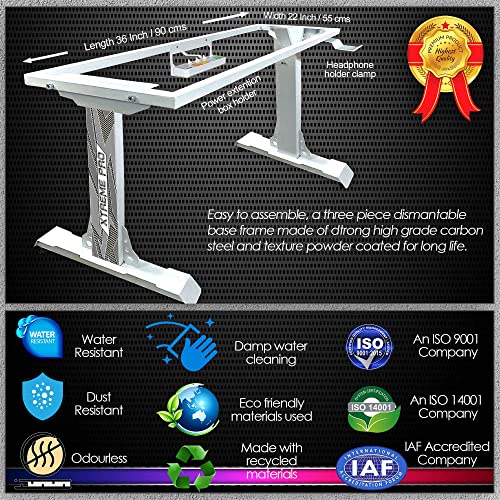 Image of Xtreme PRO Direct Theme Printed Desk Top. Gaming, Work & Study Desk. Large for PC, Dual Monitors, iMac, and Laptops. Carbon Steel & 18mm Engineered Wood. White Stand Desk. 3 Feet-XPW3 CT-272