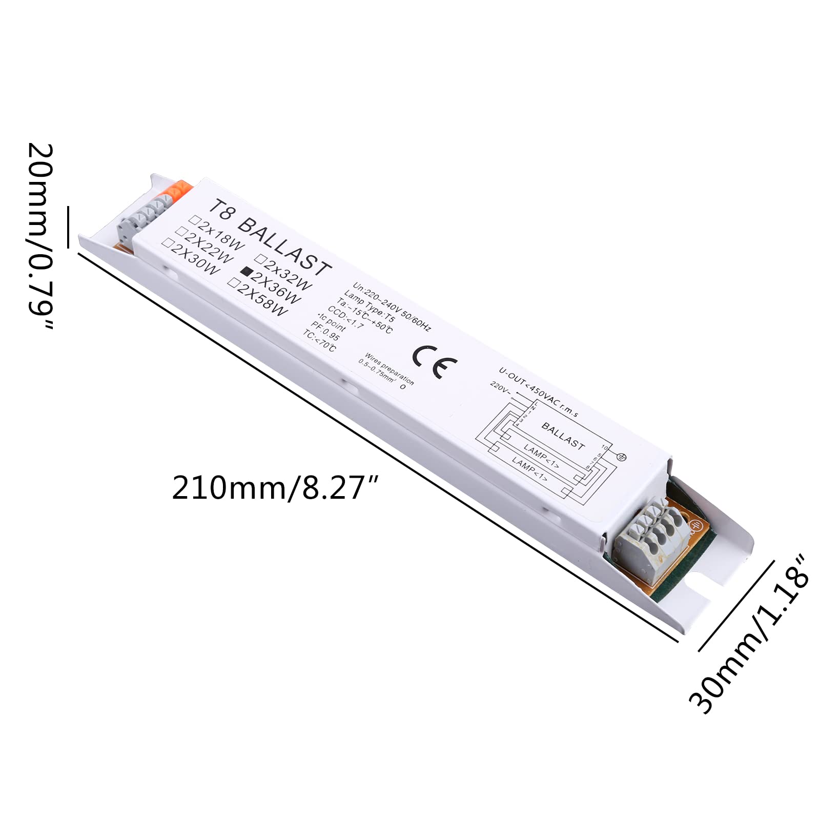 220-240V AC 2x36W Ampia Tensione T8 Ballast Elettronico Reattori Lampada Fluorescente Reattori Elettronici