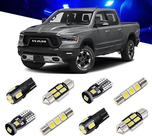 Miniatura 1 de BRISHINE Kit de luces LED interiores azules para Dodge Ram 1500 2500 3500 2019 2020 2021 2019 2020 2021, paquete de bombillas LED superbrillantes
