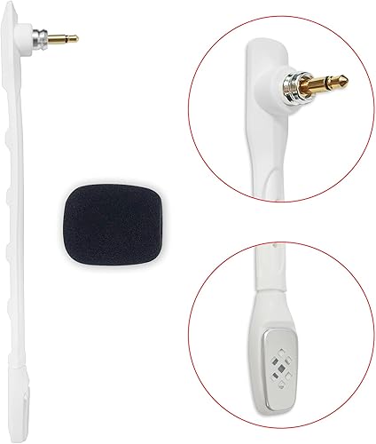 Miniatura 7 de Micrófono de repuesto para auriculares Astro A40 TR A40, micrófono blanco desmontable con cancelación de ruido con cubierta de espuma, funciona en