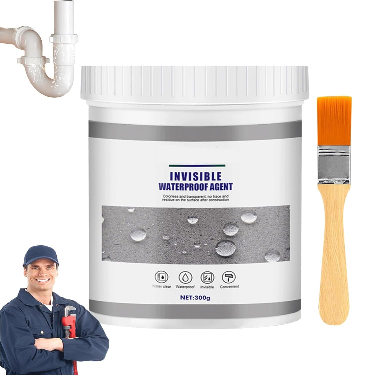 Waterproof Adhesive Glue, 300gm, with Brush, Transparent, for Roof Leakage, Crack Seal, Water Leakage Solution, Waterproofing for Pipe, Wall, Tiles (B0CKRRW5YQ) Amazon Price History, Amazon Price Tracker