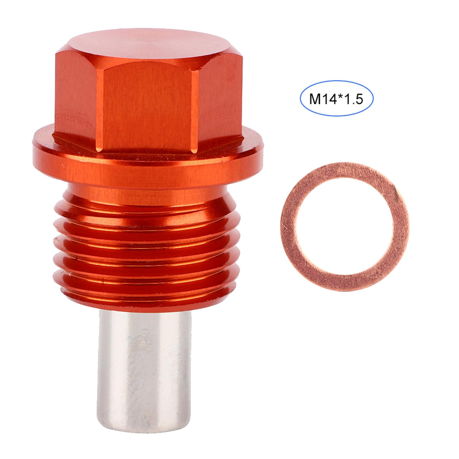 Tappo Scarico Olio Magnetico - In Acciaio Inox Con Rondella Rame, Filettatura M14x1.5 - Foto 12