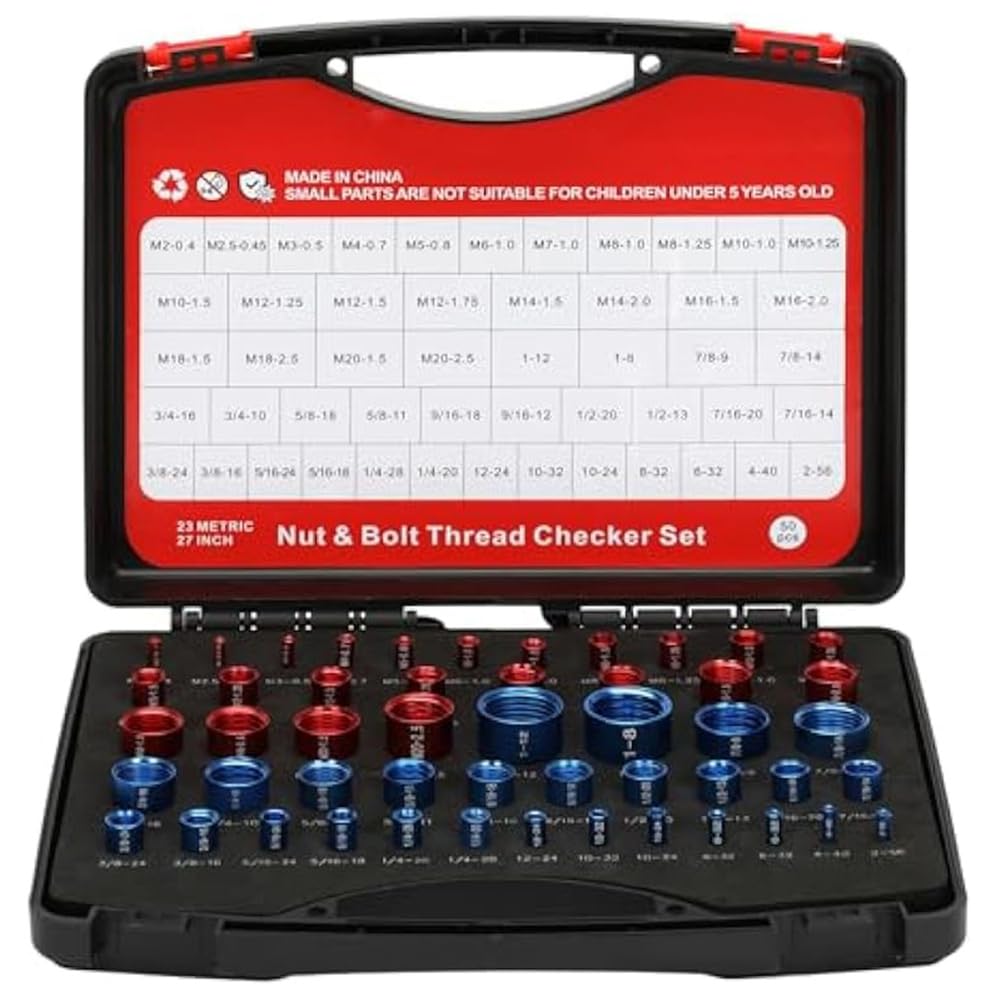 IJSDNVJNDX Detachable Thread Checkers Set for Nut Bolt Size Finder and Identifier Standard and Metric Thread Checkers Set