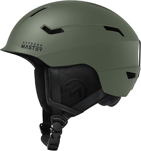 OutdoorMaster Casco de esquí de ciervo, casco de snowboard para adultos, carcasa de policarbonato duradera, espuma EPS protectora y 12 rejillas de