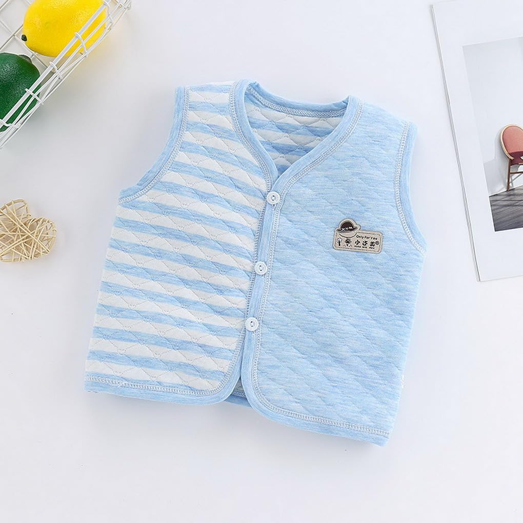 3 Pezzi Caldo gilet per neonati a infanti, in 100% cotone con leggermente imbottito, unisex bambini scollo a V gilet ragazzi ragazze cappotto primavera autunno casual capispalla