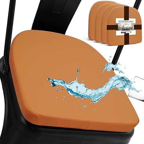 BUYUE Juego de 4 cojines metálicos para sillas de 14 pulgadas con magnéticos, de piel sintética, de lujo, impermeables, antideslizantes, para disponible en Yaxa Mexico