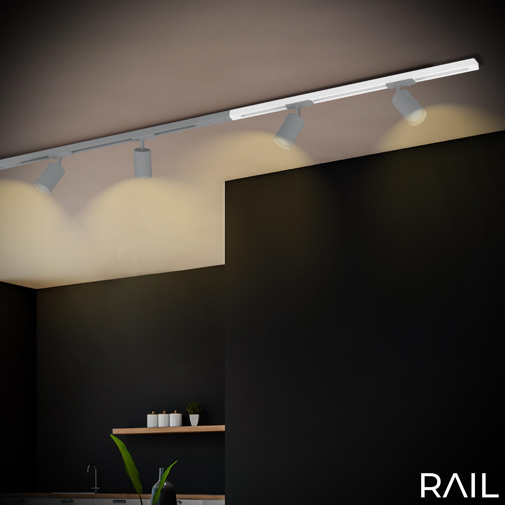 BRILONER - Sistema de raíles electrificados, accesorios, pieza de prolongación, 0,75 m, blanco