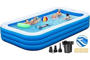 130" Large Inflatable Pool with Seats for Adults and Kids
