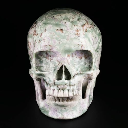 Miniatura 4 de MR.SKULL Estatua de calavera de cristal súper realista de 5.0 pulgadas, piedra curativa de cristal, escultura de piedra preciosa tallada a mano para