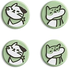 eXtremeRate PlayVital Kitten & Doggie Cute Switch Thumb Grip Caps, Matcha Green Joystick Caps for Nintendo Switch Lite, Silicone Analog Cover Thumbstick Grips for Switch OLED Joycon