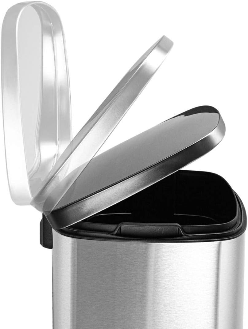 Ninestars SOT-50-8 Step On Trash Can, Large, Silver