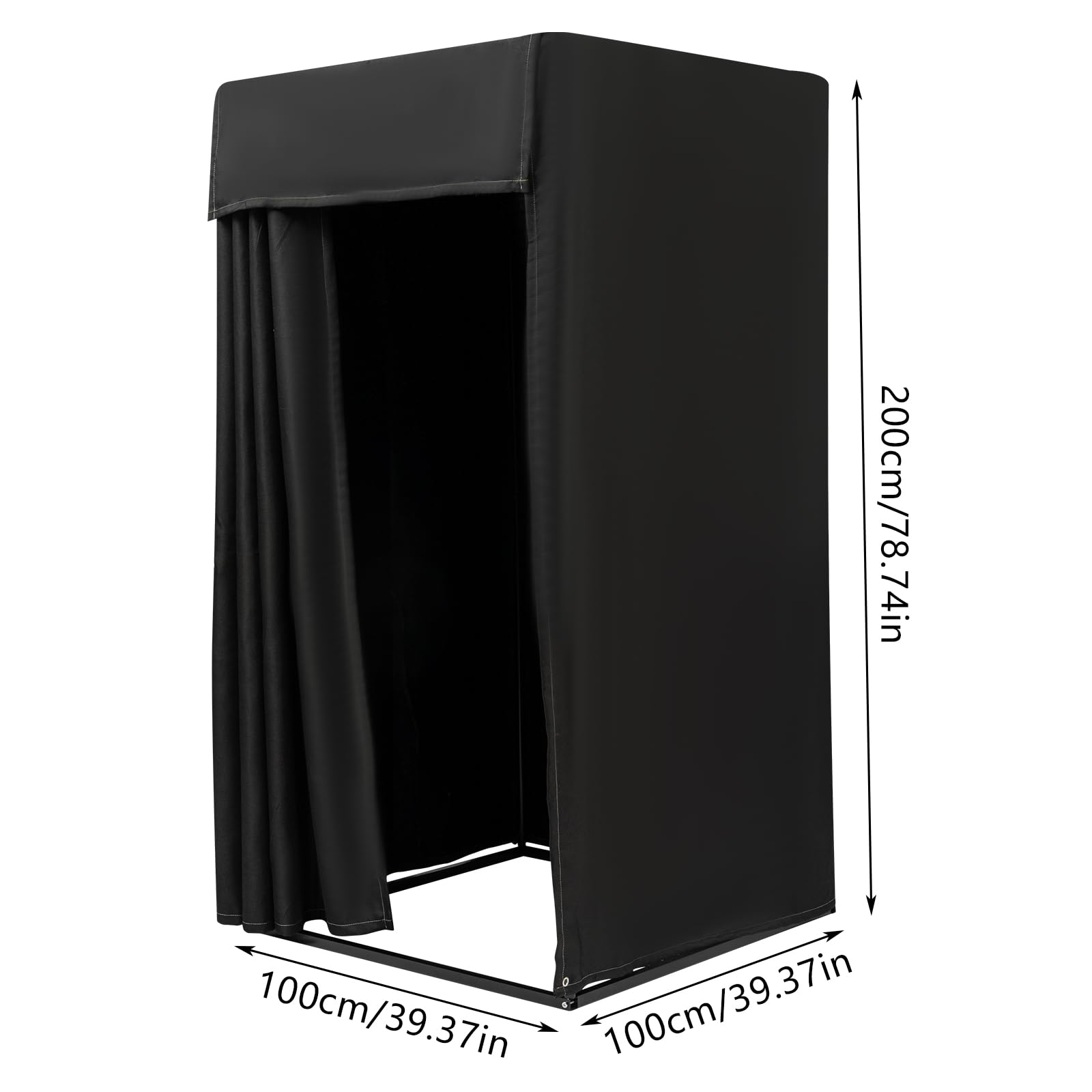 Ginelm Clothing Store Fitting Room, Movable Square Changing Rooms, DIY Temporary Locker with Shading Curtain and Hook Up, Privacy Screen Partition for Office Outdoor Activity and The Mall