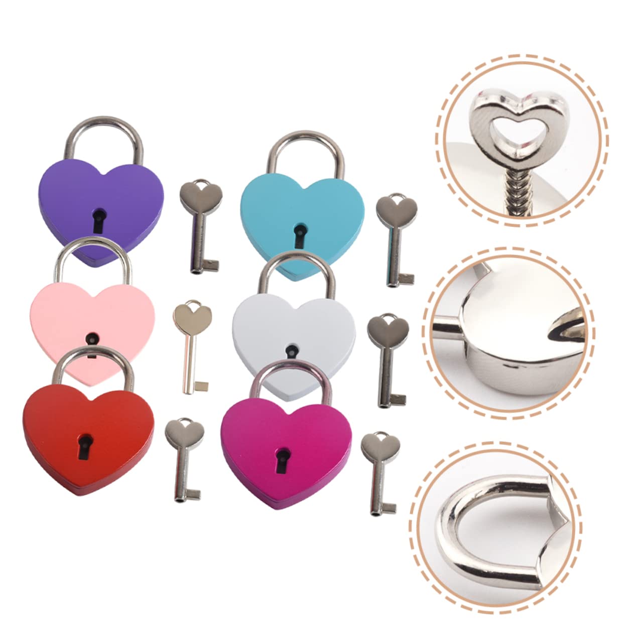 OSALADI 18pièces Cadenas Forme De Cœur De Mini Cadenas Métalliques Avec Clés Pour Journal Boîte à Bagages