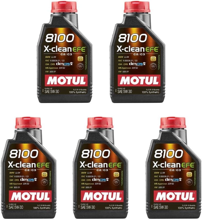 Motul 8100 X-clean EFE 5W-30 Full Synthetic Motor Oil | Fuel Economy Formula, Helps Protect Emissions Systems, Clean Engine Performance | Long Drain Capable, Improved Engine Responsiveness | 5L
