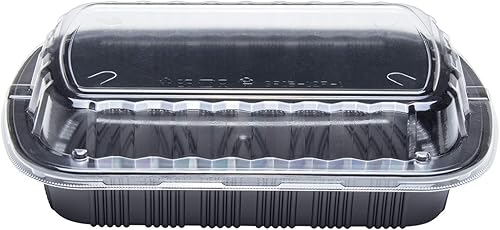 Miniatura 2 de Karat Envase de costilla de plástico PP negro con tapa transparente OPS - 100 unidades