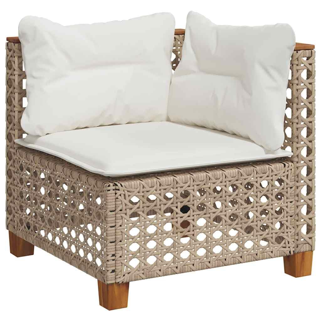Juego de muebles de jardín modulares de ratán sintético negro con fundas extraíbles, 8 piezas, incluye cojines